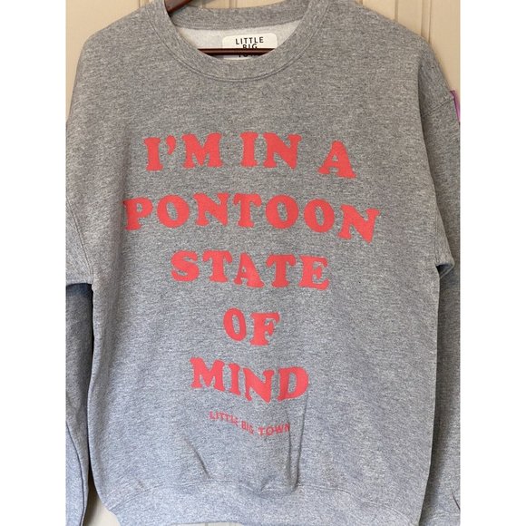 Little Big Town Gray Pullover Sweatshirt Women's Medium Pontoon State of Mind - Picture 3 of 4
